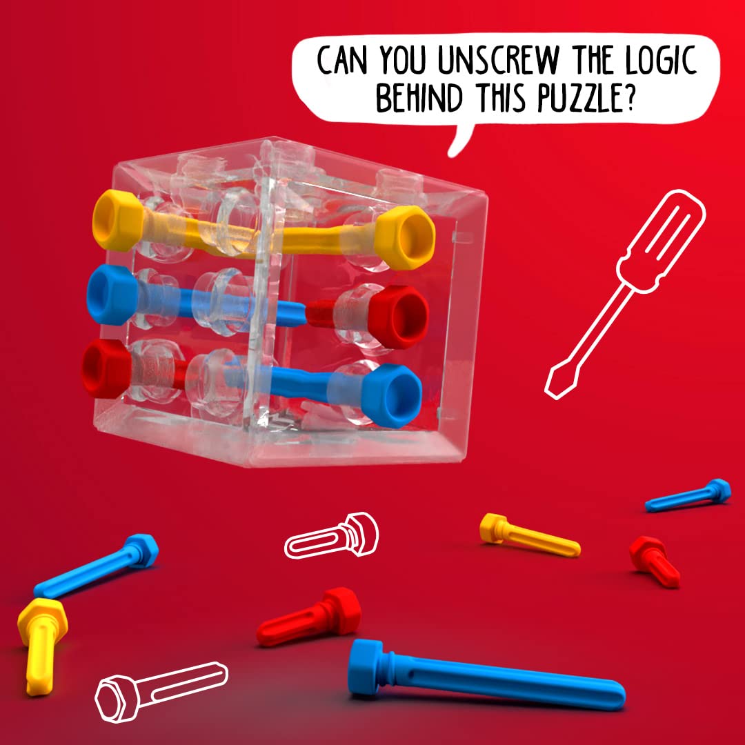 Criss Cross Cube 3D Puzzle Game - Brainteaser with 80 Challenges for Ages 8+