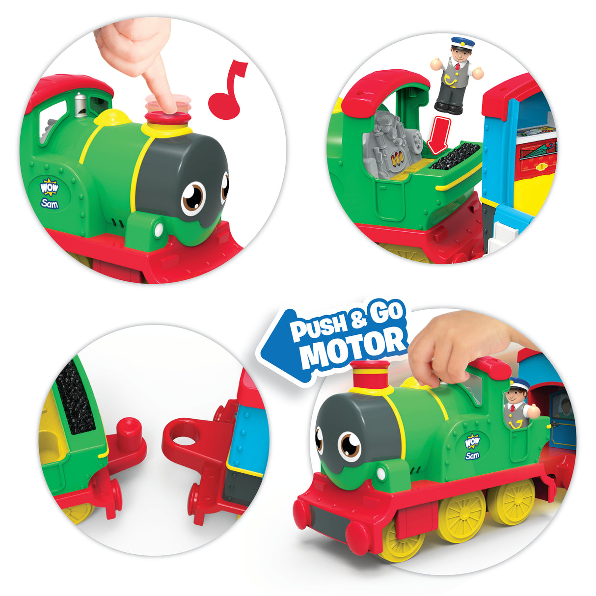 WOW Sam the Steam Train (5 Piece Play Set) Ages 1+