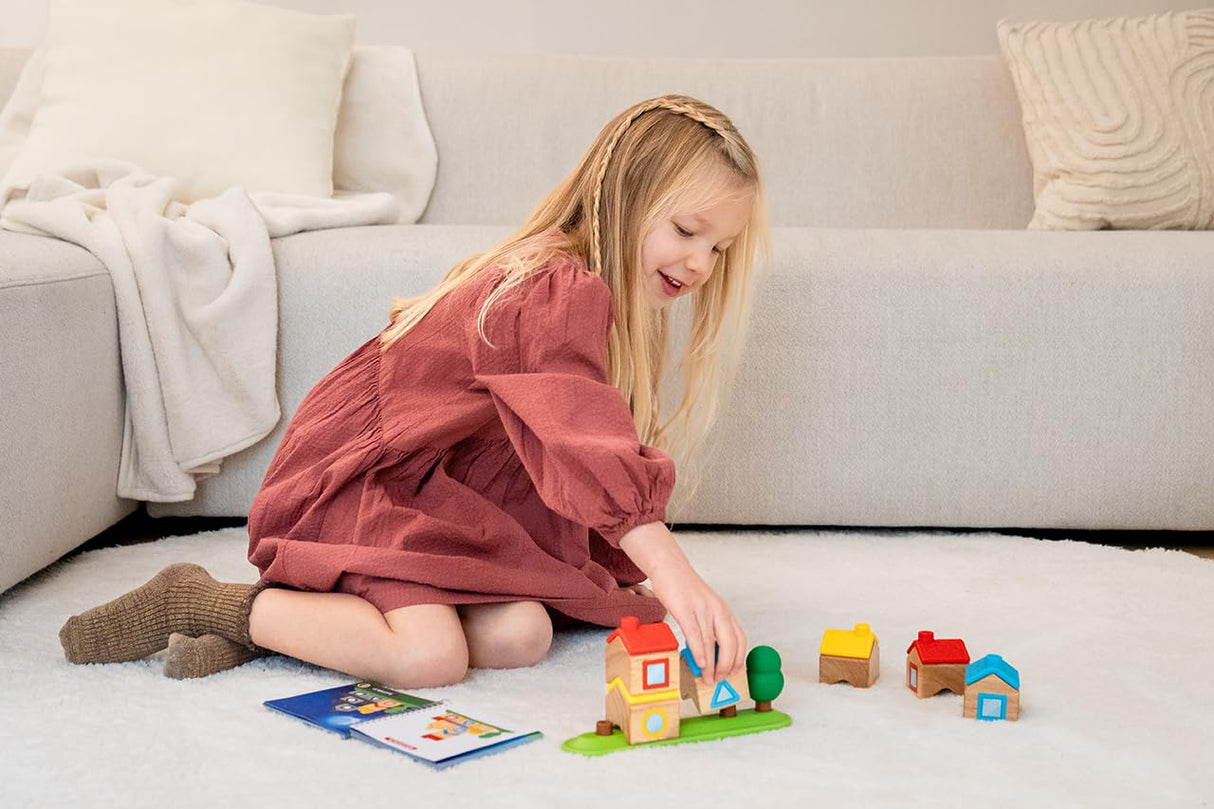 SmartGames Logic Lane, Wooden Stacking STEM Logic Game with 48 Challenges, Ages 3-7