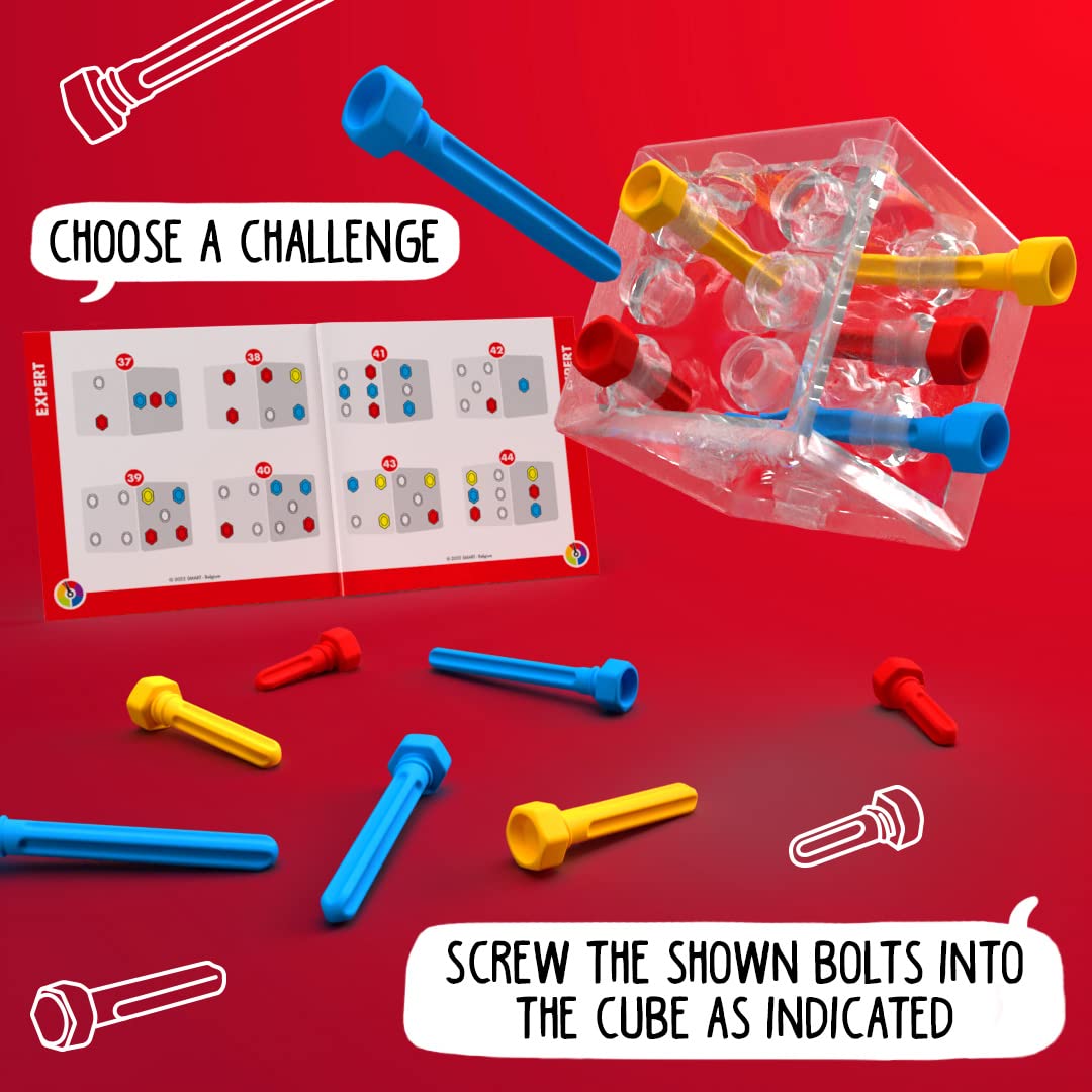 Criss Cross Cube 3D Puzzle Game - Brainteaser with 80 Challenges for Ages 8+