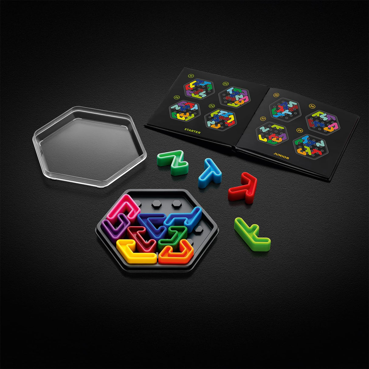 SmartGames IQ Deluxe: Hexagon - Featuring a Deluxe Travel Case and 120 Challenges for Ages 14-Adult