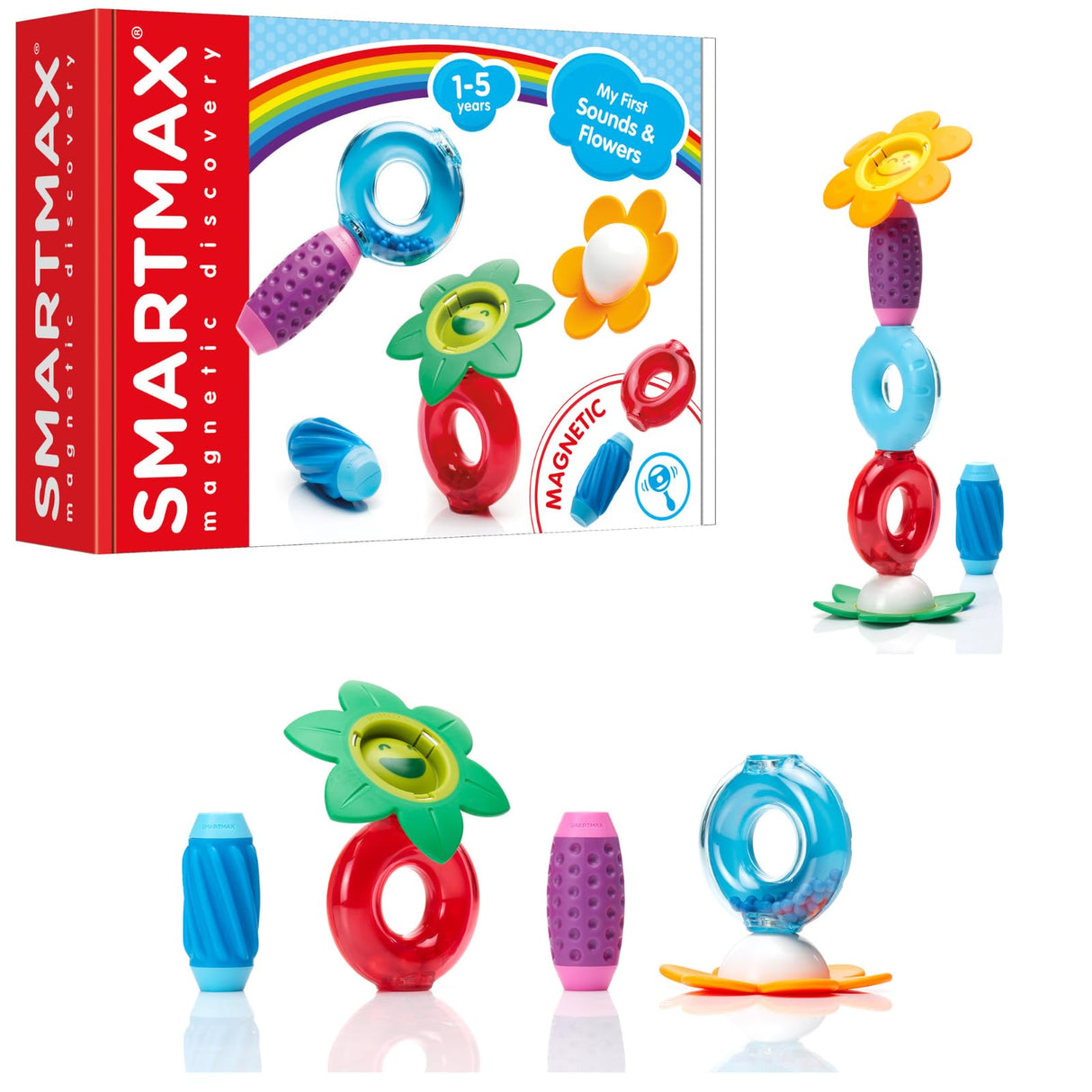 SmartMax My First Sounds & Flowers – Magnetic STEM Building Set for Toddlers Ages 1–5