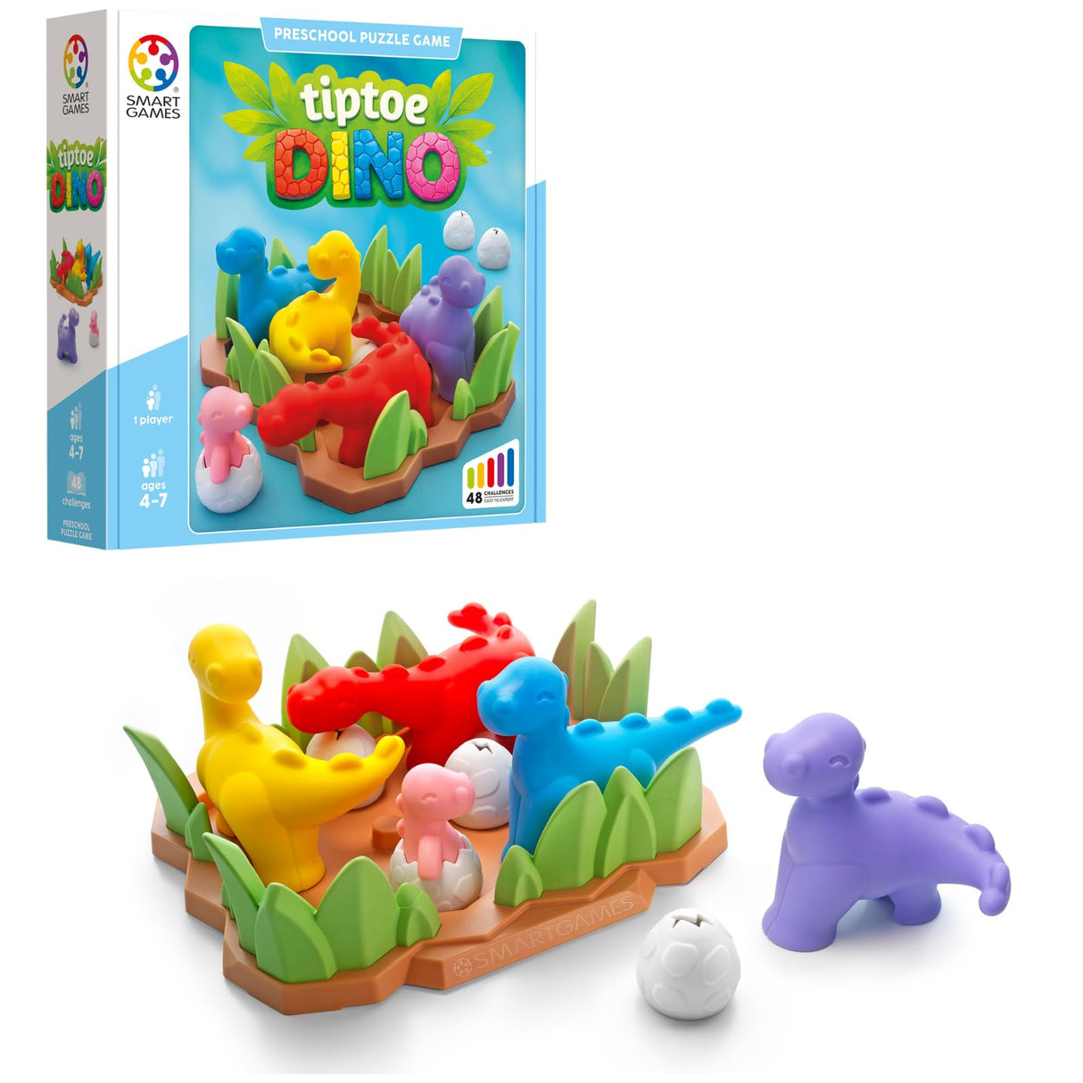 Tiptoe Dino - Preschool Dinosaur Logic Puzzle Game, Ages 4+