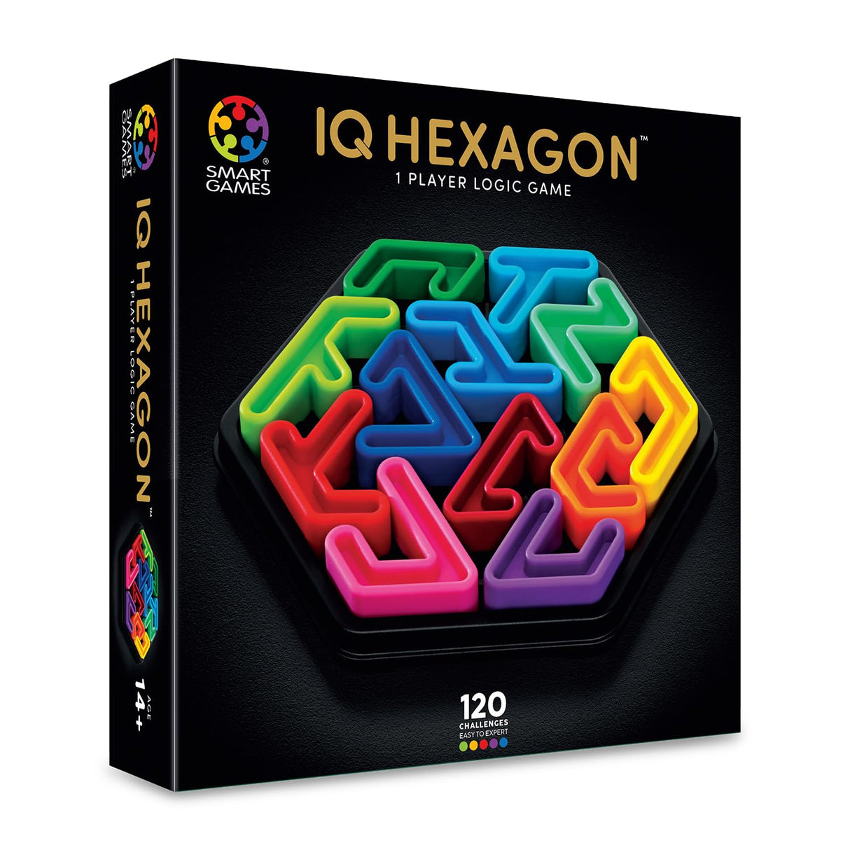 SmartGames IQ Deluxe: Hexagon - Featuring a Deluxe Travel Case and 120 Challenges for Ages 14-Adult