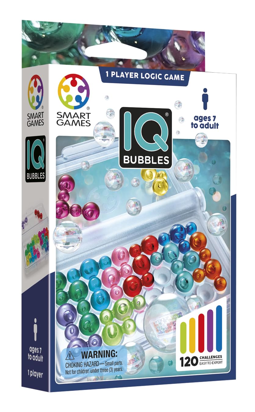 IQ Bubbles - A Colorful Logic Travel Game with 120 Challenges for Ages 7 - Adult