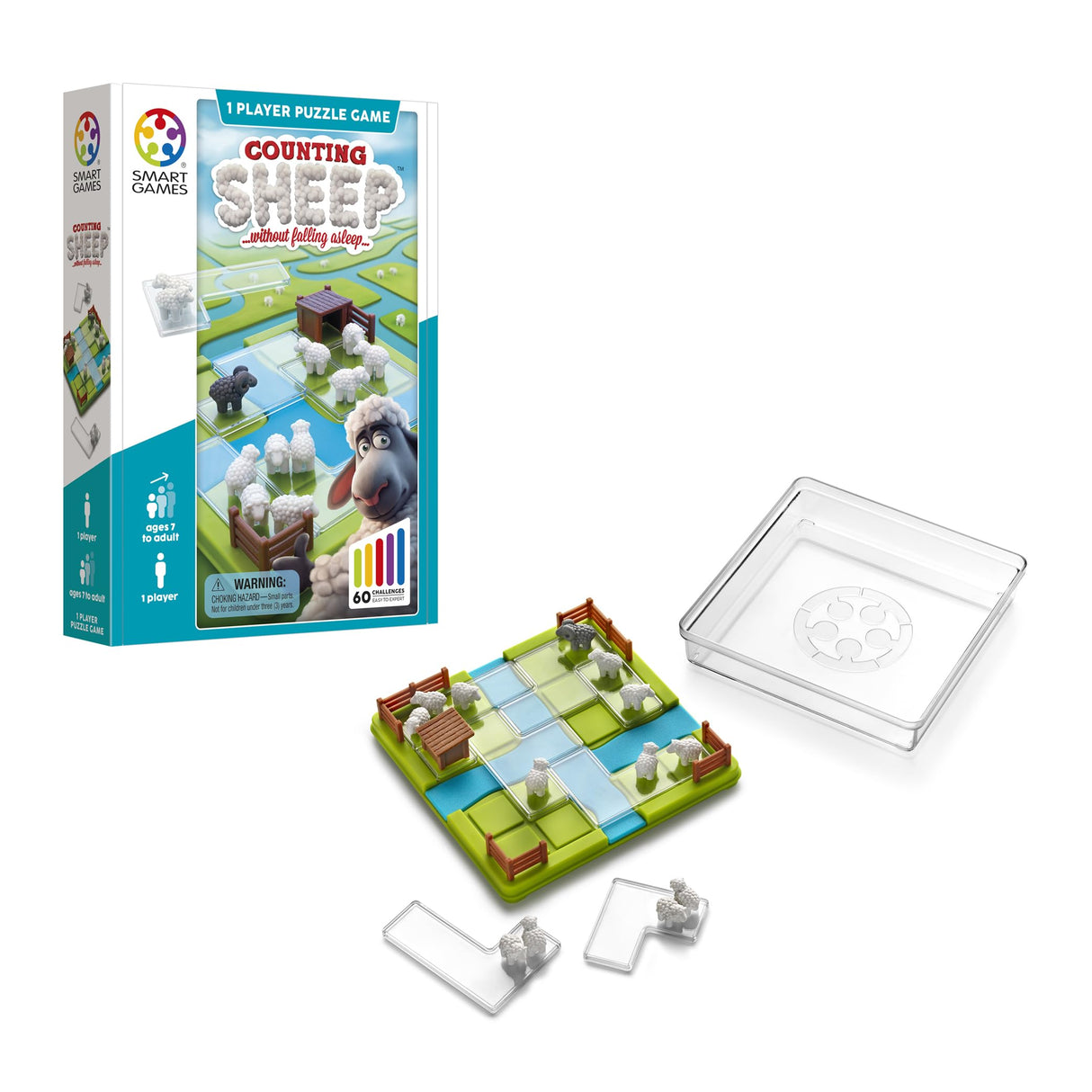 Counting Sheep (Without Falling Asleep!) - A Travel-Friendly Logic Game with 60 Challenges for Ages 7 - Adult