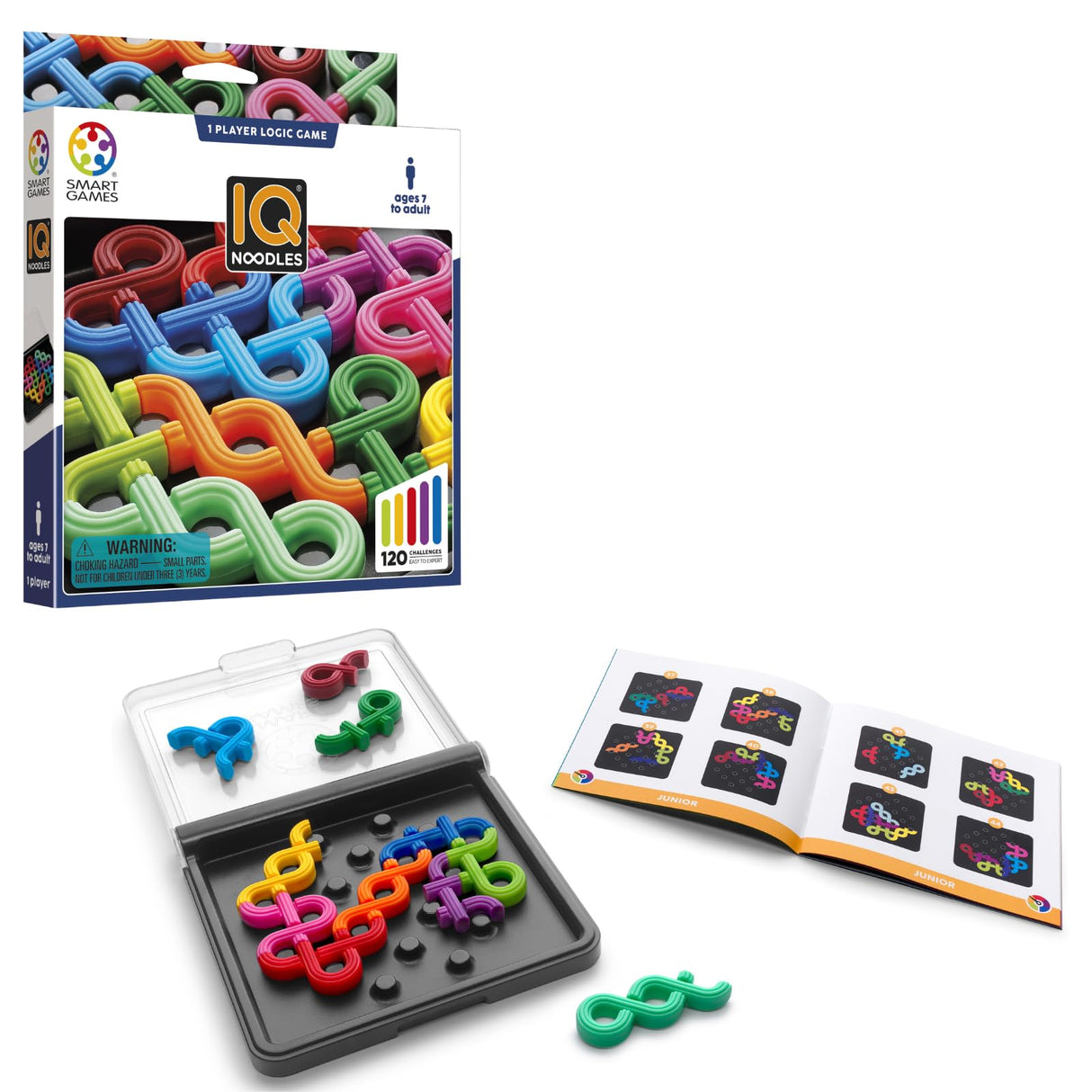 IQ Noodles - A Travel Friendly Logic Puzzle for Ages 7 - Adult with 120 Challenges and 2 Play Modes!