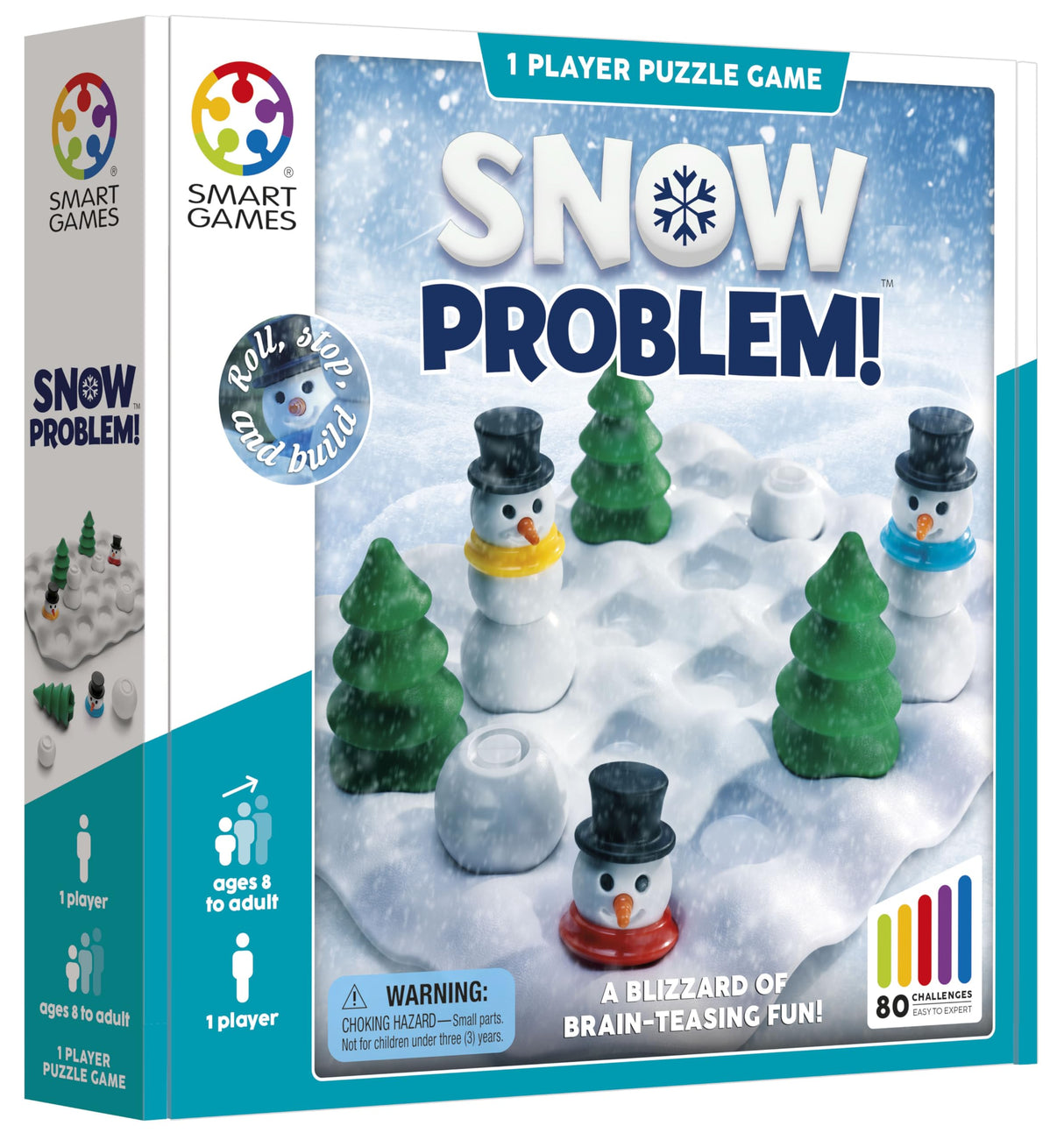 SmartGames Snow Problem – Logic Puzzle Game with 80 Challenges for Ages 8 to Adult