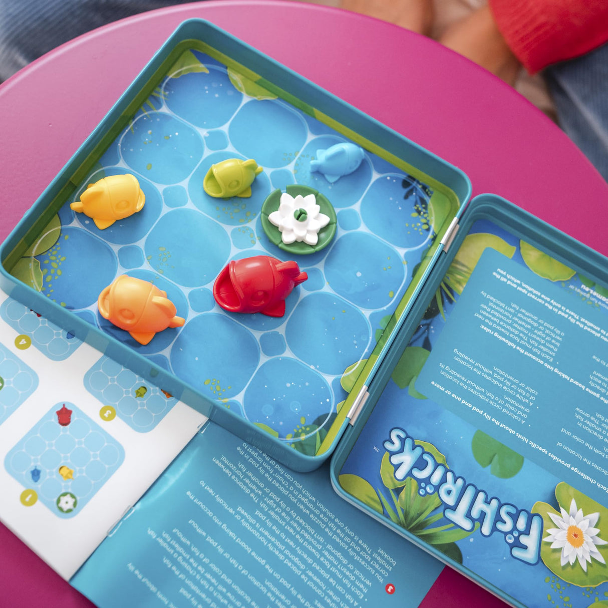 FishTricks Metal Box Travel Game with 48 Challenges for Ages 5 - Adult