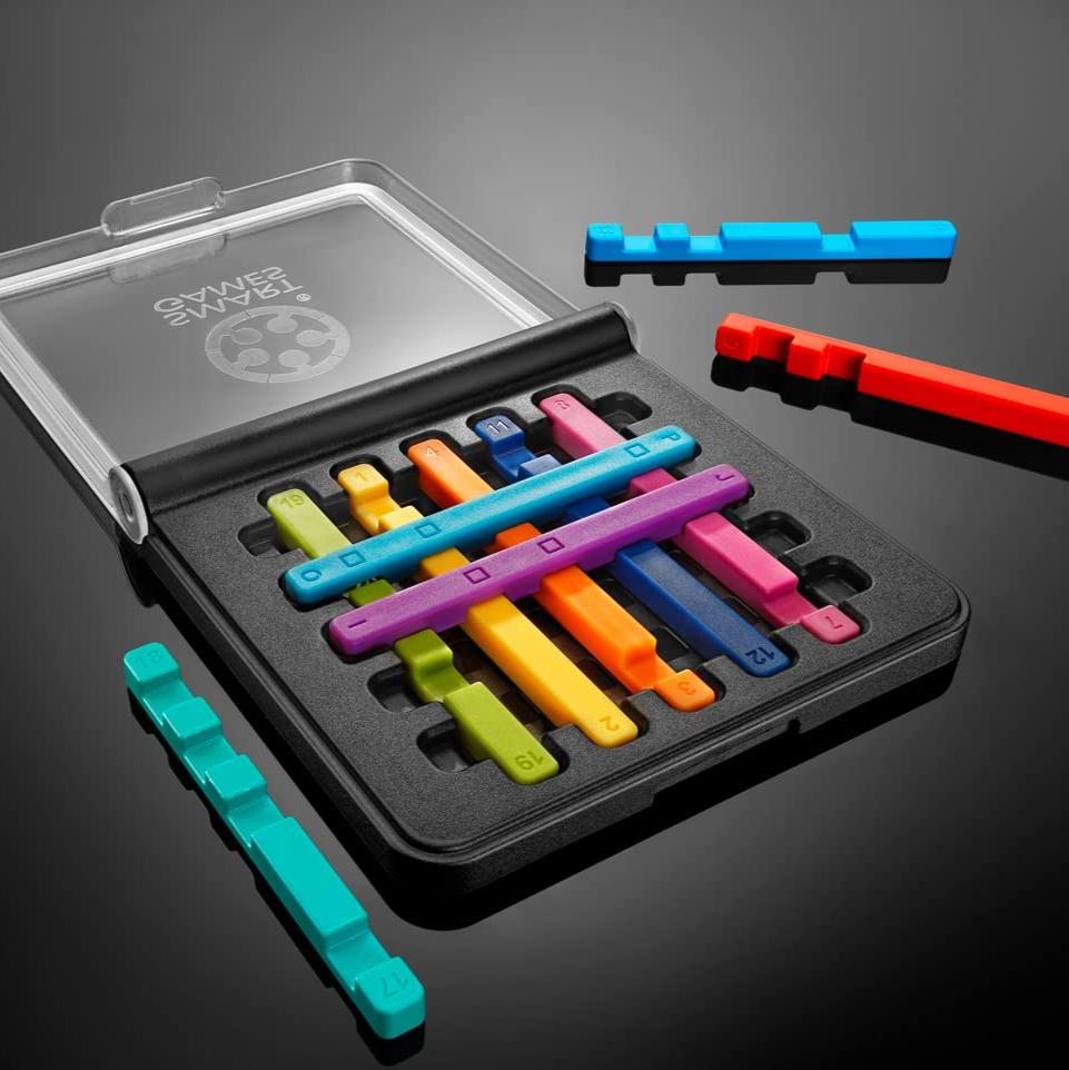 IQ Stixx – Compact Stacking Brain Teaser Puzzle with 120 Challenges | Travel Logic Game Ages 7+