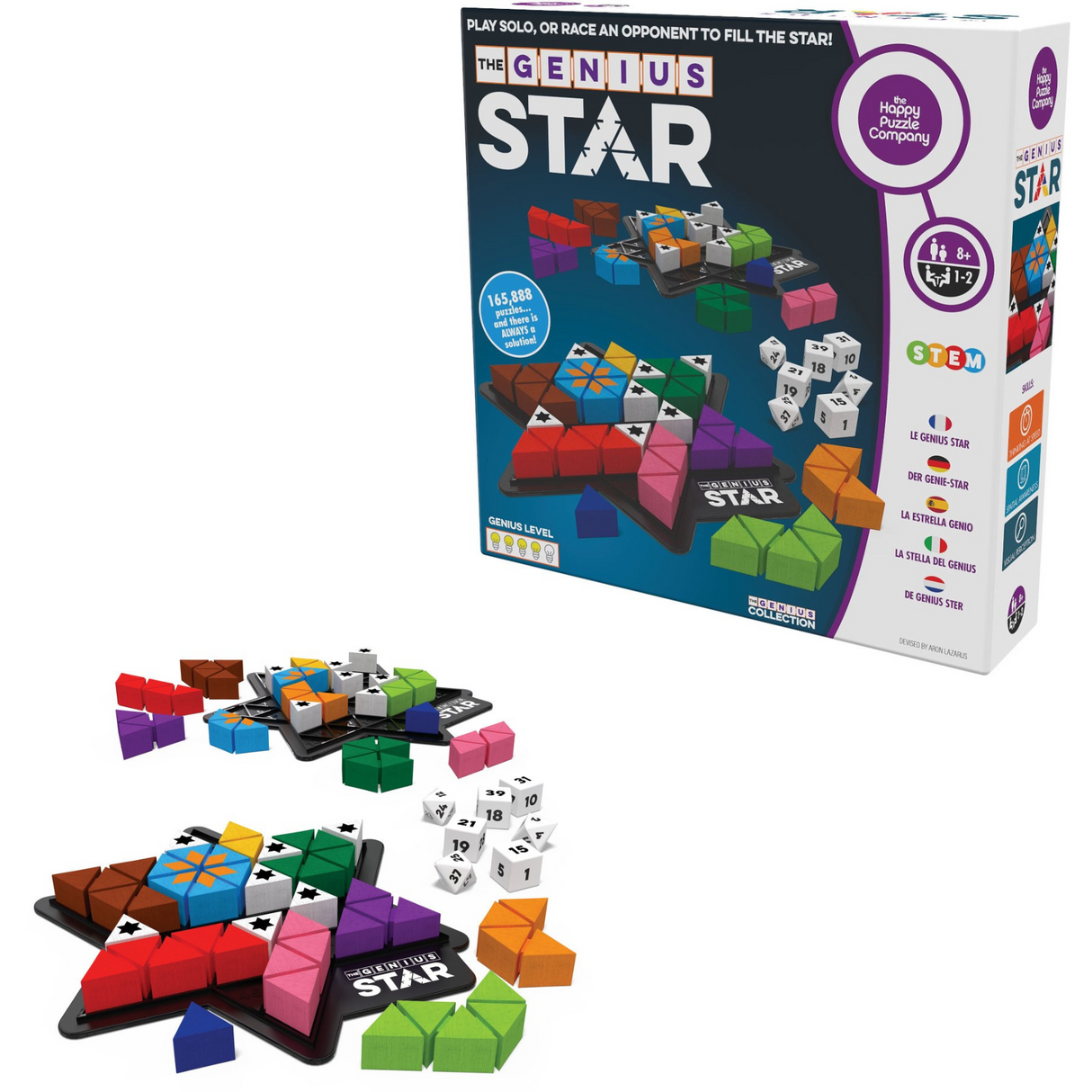 The Genius Star - A Toy of The Year Award-Winning Family Board Game for Two Players Ages 8+