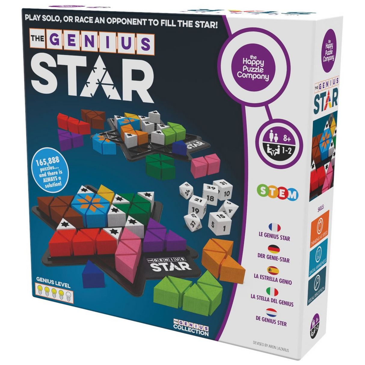 Genius Star - Toy of The Year Award-Winning Family Logic and Speed Board Game for Two Players Ages 8+