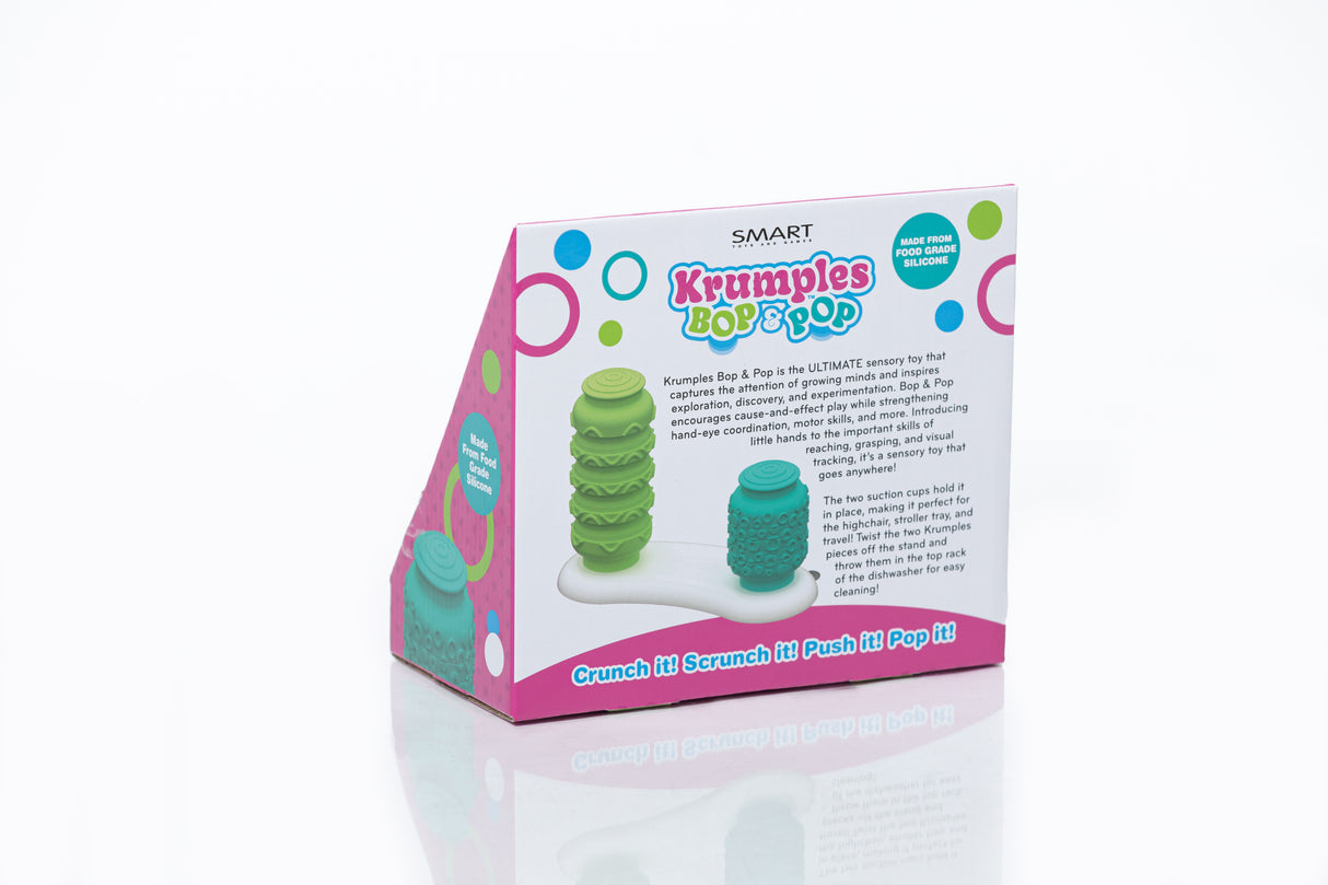 Krumples BOP & POP – Sensory Silicone Baby Toy for Ages 6 Months+ | Food-Grade Silicone | Develops Motor Skills | Squish, Push & Pop Fun