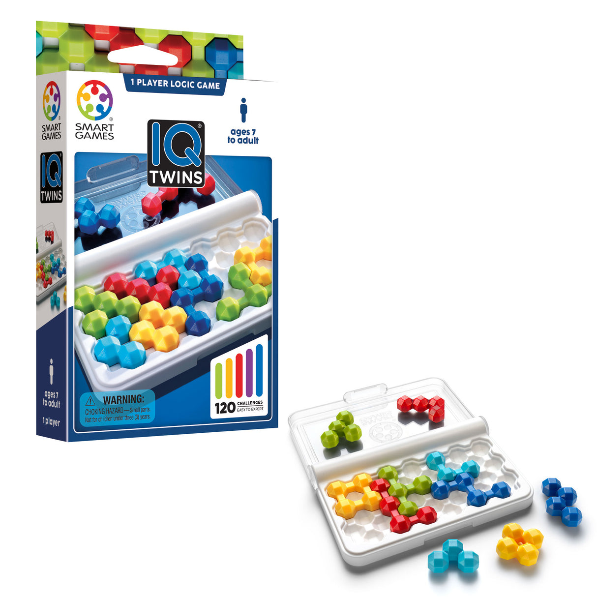 IQ Twins Travel Game with 120 Challenges for Ages 7+