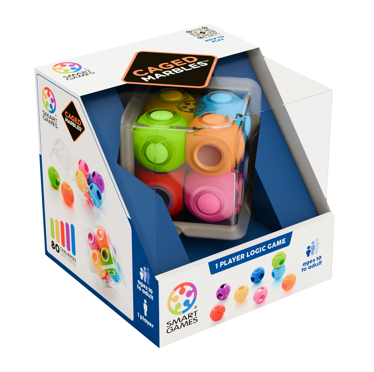 Caged Marbles 3D Logic Brainteaser Puzzle Game with 80 Challenges for Ages 10 - Adult.