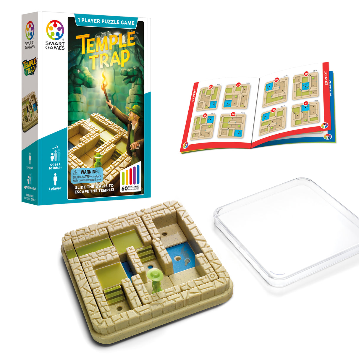 Temple Trap Sliding Puzzle Travel Game 60 Challenges Ages 7+