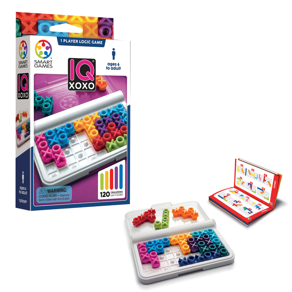 IQ XOXO Travel Game with 120 Challenges for Ages 6+