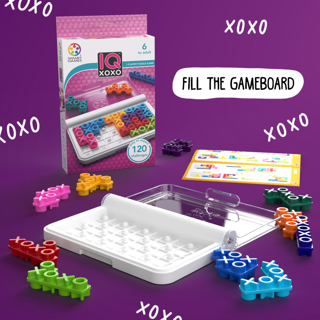 IQ XOXO Travel Game Brain Teaser with 120 Challenges for Ages 6+