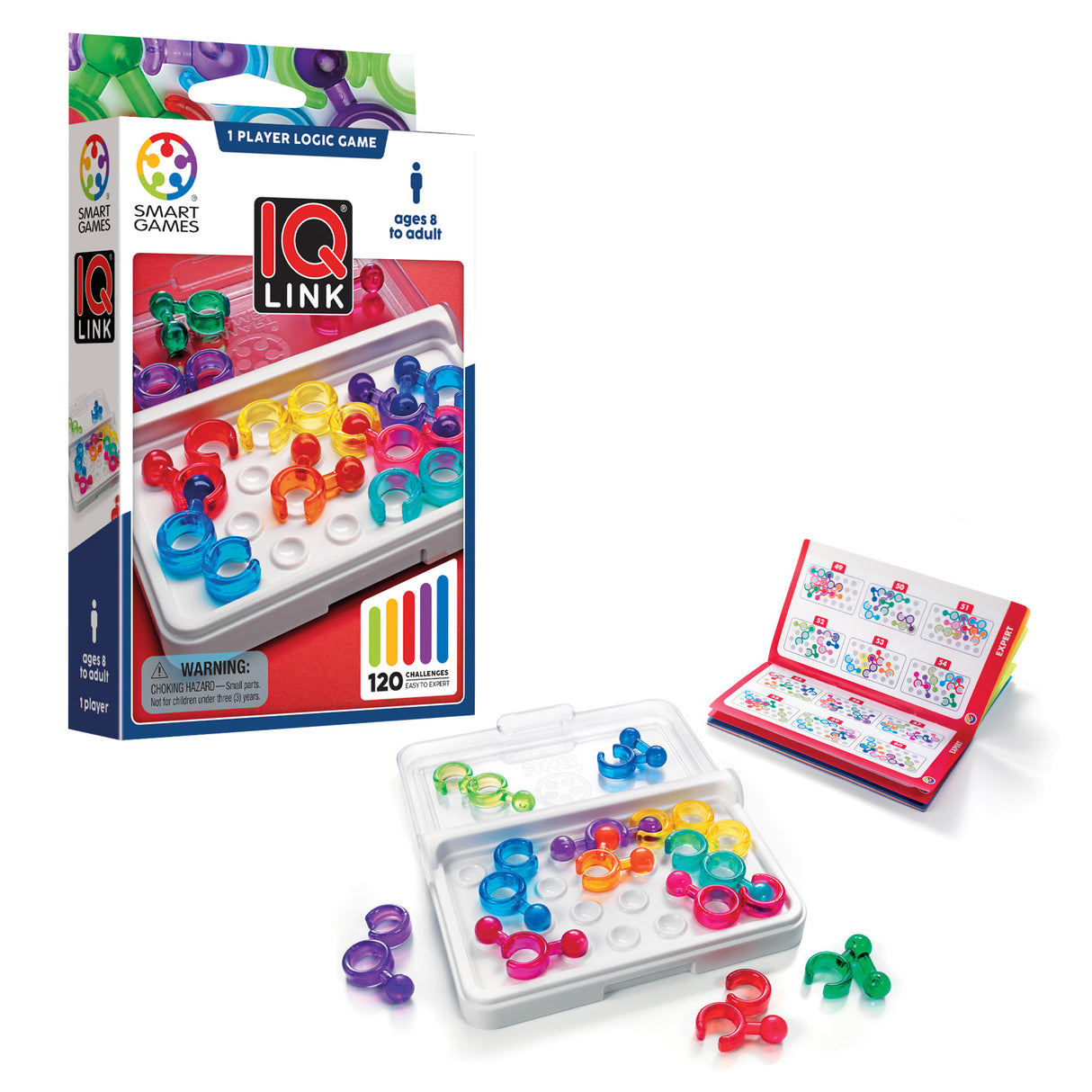 IQ Link: A Travel Game for Ages 8 & Up with 120 Challenges. Can You Link the Colors?