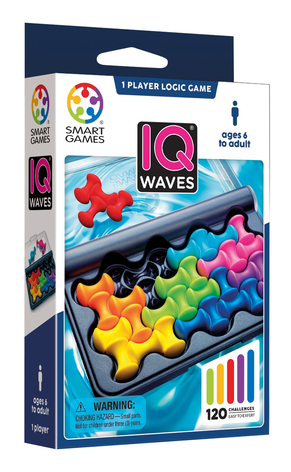 IQ Waves Soft Touch Brain Teaser Travel Game with 120 Challenges for Ages 6+