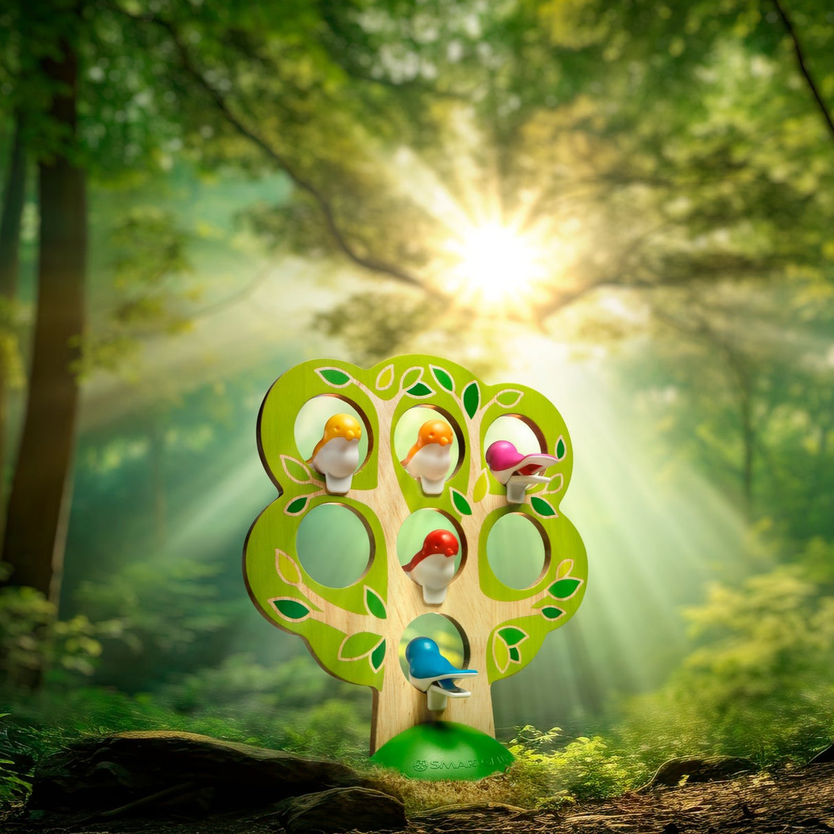 5 Little Birds Wooden Deduction Game for Ages 5 - Adult with 60 Challenges