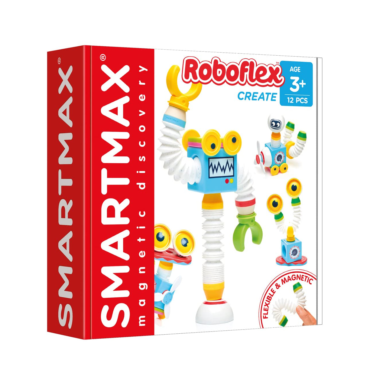 SmartMax RoboFlex – Magnetic Robot Building Set with Flexible Pieces | STEM Construction Toy Ages 3+