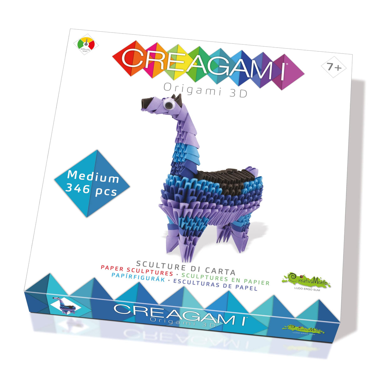 Creagami Llama Origami Set - 480 Piece 3D Modular Paper Sculpture Kit for Craft Enthusiasts Ages 7+