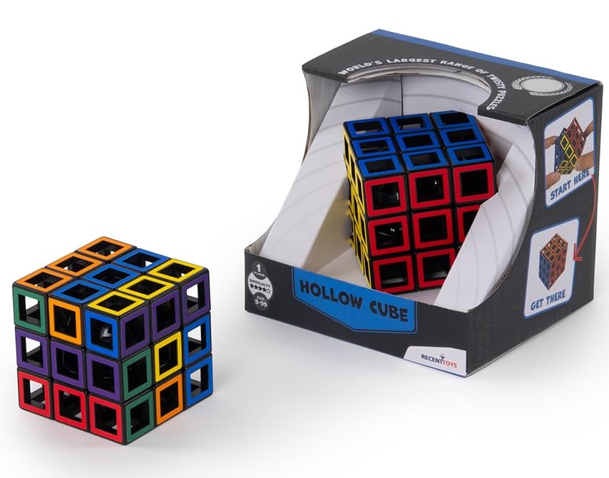 Meffert's Hollow Cube - The Original 3x3 Transparent Cube Brainteaser Puzzle from Recent Toys - Travel Friendly Fun for Ages 9+