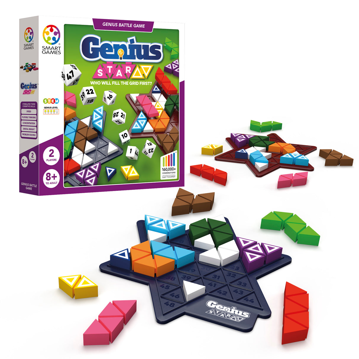 The Genius Star - A Toy of The Year Award-Winning Family Board Game for Two Players Ages 8+