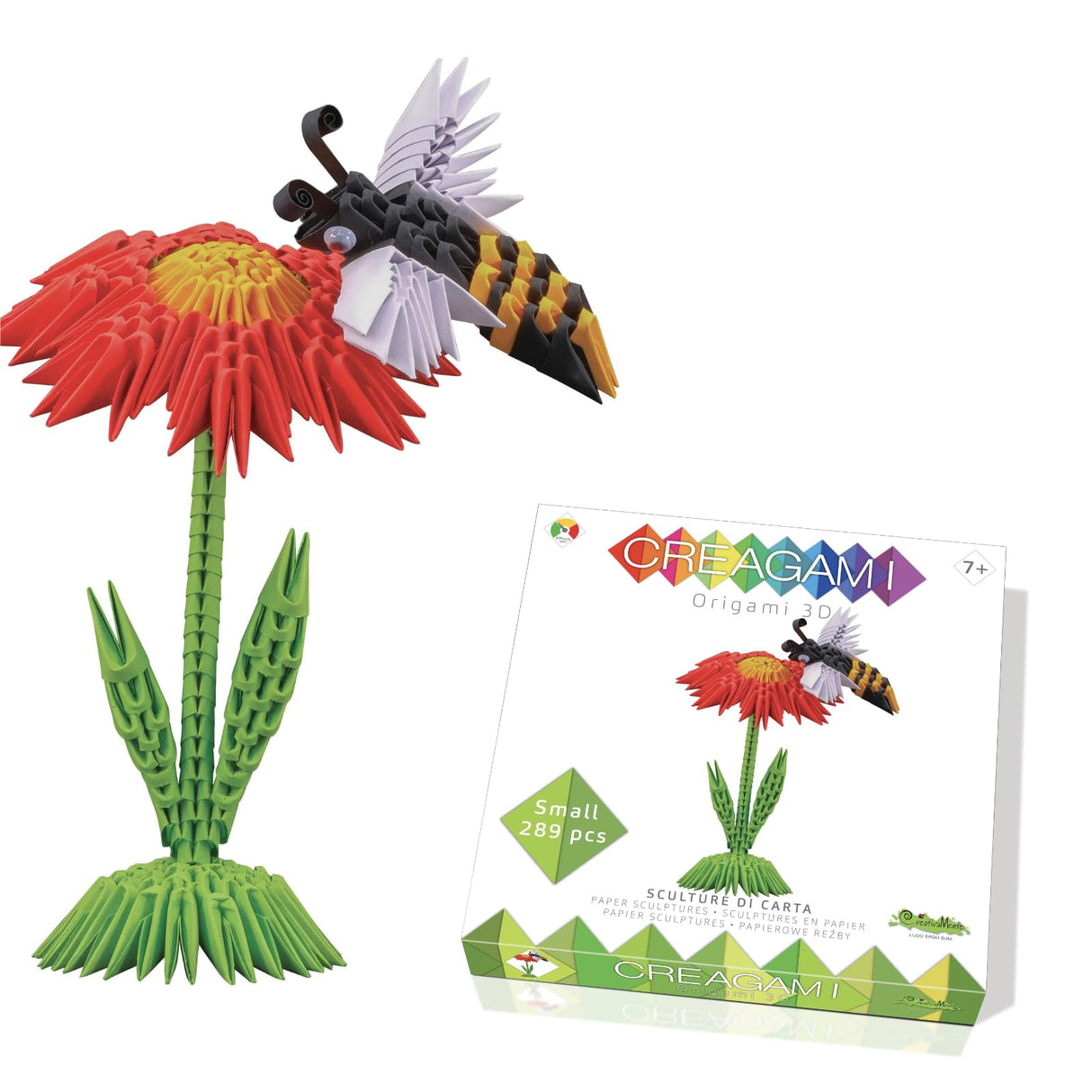 Creagami Bee Origami Set - 3D Modular Paper Sculpture Kit with 289 Pieces for Ages 7+