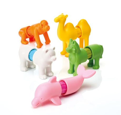 SmartMax My First Animals Around The World – Magnetic STEM Building Set for Toddlers Ages 1–5, Five Mix-and-Match Animals and a Playmat That Doubles as a Carry Bag