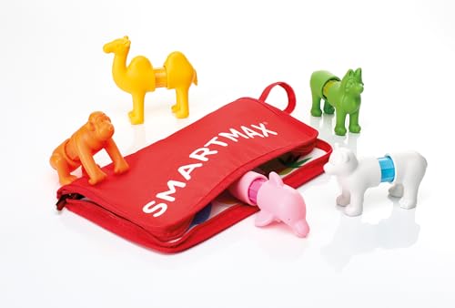 SmartMax My First Animals Around The World – Magnetic STEM Building Set for Toddlers Ages 1–5, Five Mix-and-Match Animals and a Playmat That Doubles as a Carry Bag