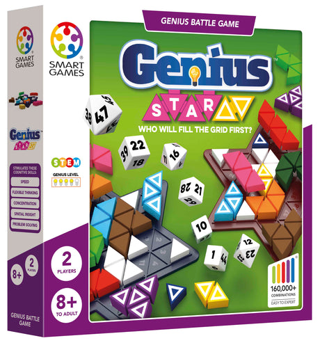 The Genius Star - A Toy of The Year Award-Winning Family Board Game for Two Players Ages 8+