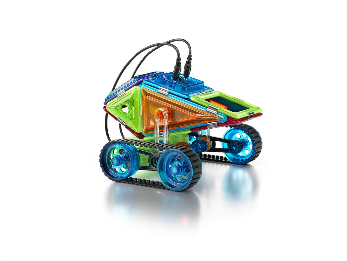 GeoSmart Mars Explorer 51-Piece STEM GeoMagnetic R/C Building Set with Motors and Track Wheels for Ages 5+