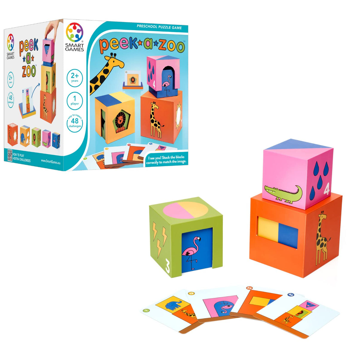 Peek-A-Zoo Learning Game with 48 Challenges for Ages 2+