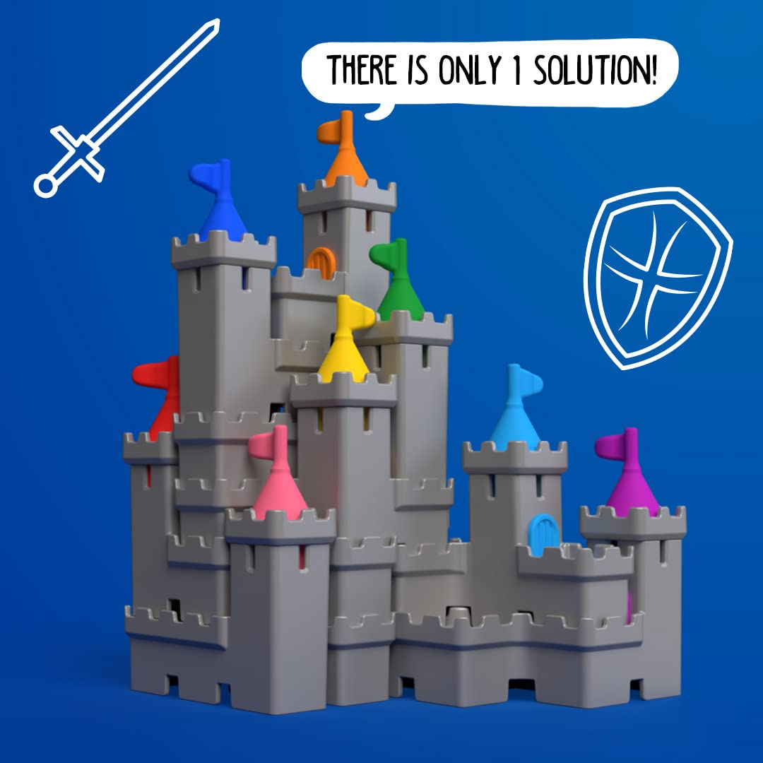 Tower Stacks Castle Building Game with 80 Challenges for Ages 8-Adult