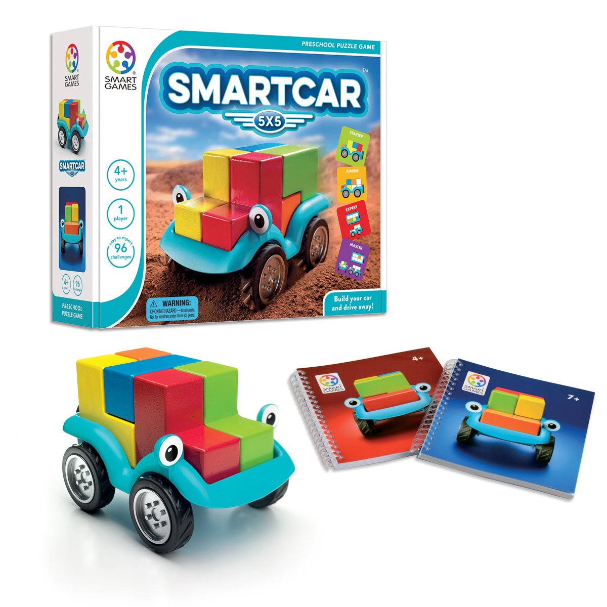 Smart Car 5x5 Wooden Puzzle Game and Toy for Ages 4+