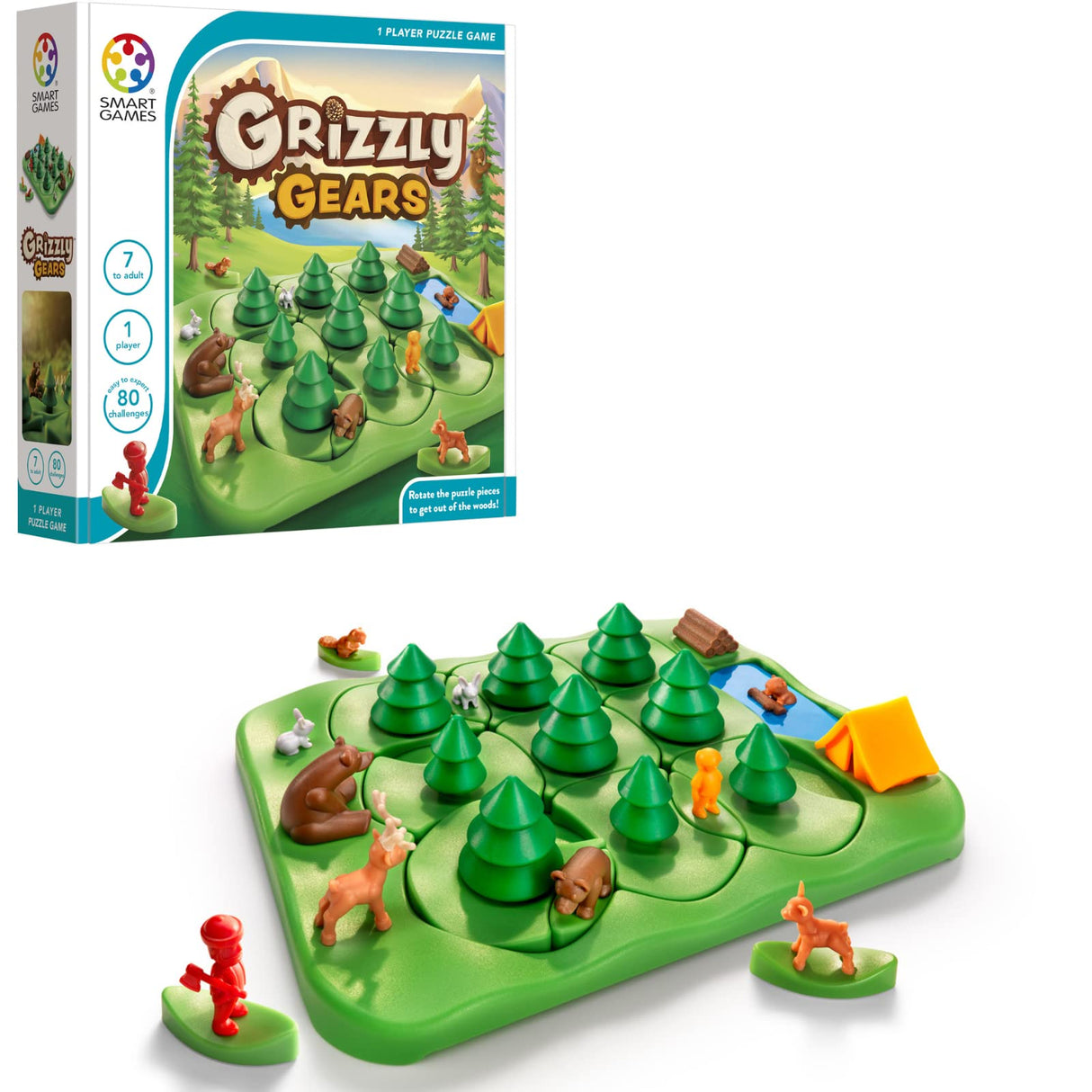 Grizzly Gears Game with 80 Challenges for Ages 7+