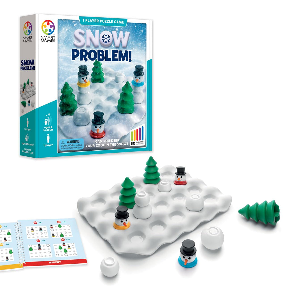 SmartGames Snow Problem – Logic Puzzle Game with 80 Challenges for Ages 8 to Adult
