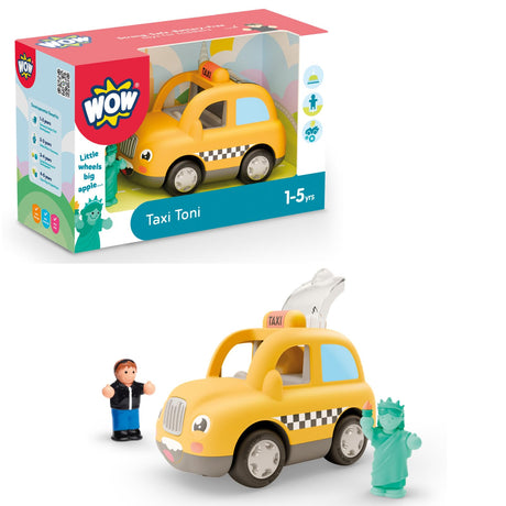 WOW Toys New York Taxi Toni - Battery-Free Push & Go Toy, Ages 1-5