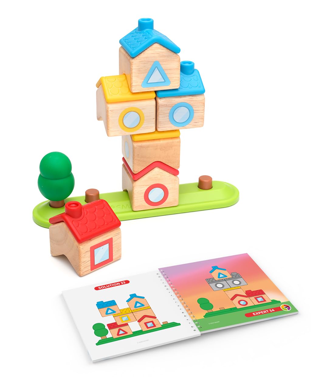 SmartGames Logic Lane, Wooden Stacking STEM Logic Game with 48 Challenges, Ages 3-7
