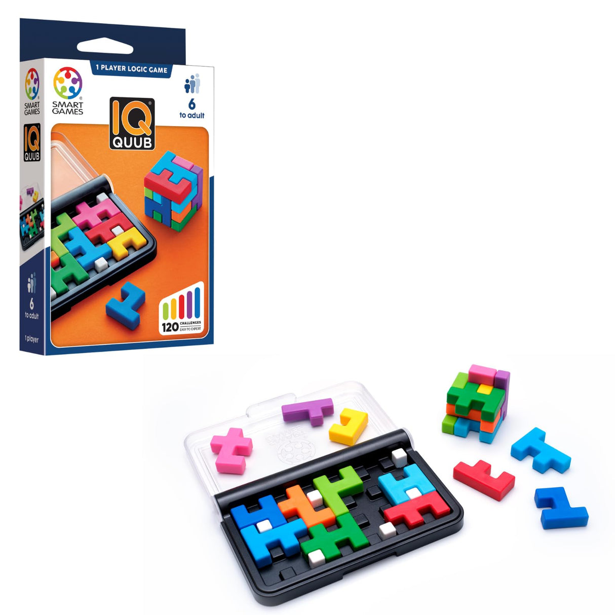 IQ Quub – 2-in-1 Travel Logic Puzzle & 3D Cube Building Game