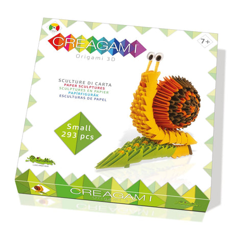 Creagami Snail on the Leaf Origami Set - A Colorful 3D Modular Paper Sculpture Kit with 293 Pieces for Ages 7+