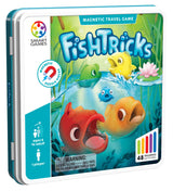 SmartGames FishTricks Metal Box Travel Game with 48 Challenges for Ages 5 - Adult