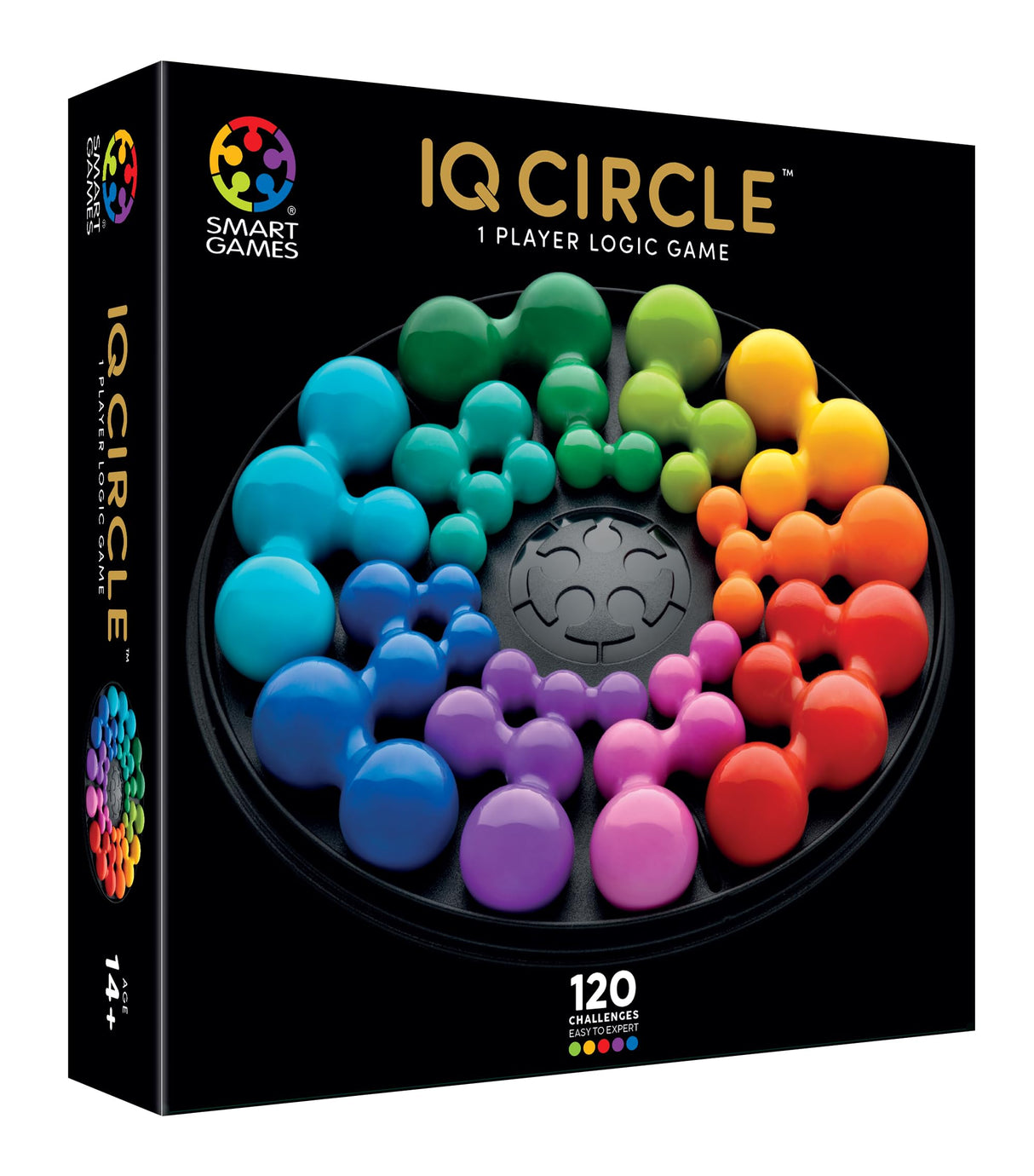 SmartGames IQ Deluxe: Circle - Featuring 120 Challenges in a Deluxe Travel Case  for Ages 14 - Adult