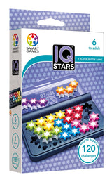SmartGames IQ Stars, The Entry-Level IQ Game, a Travel Game for Kids and Adults, Skill-Building Brain Game - Brain Teaser for Ages 6 & Up, 120 Challenges in a Travel-Friendly Case.