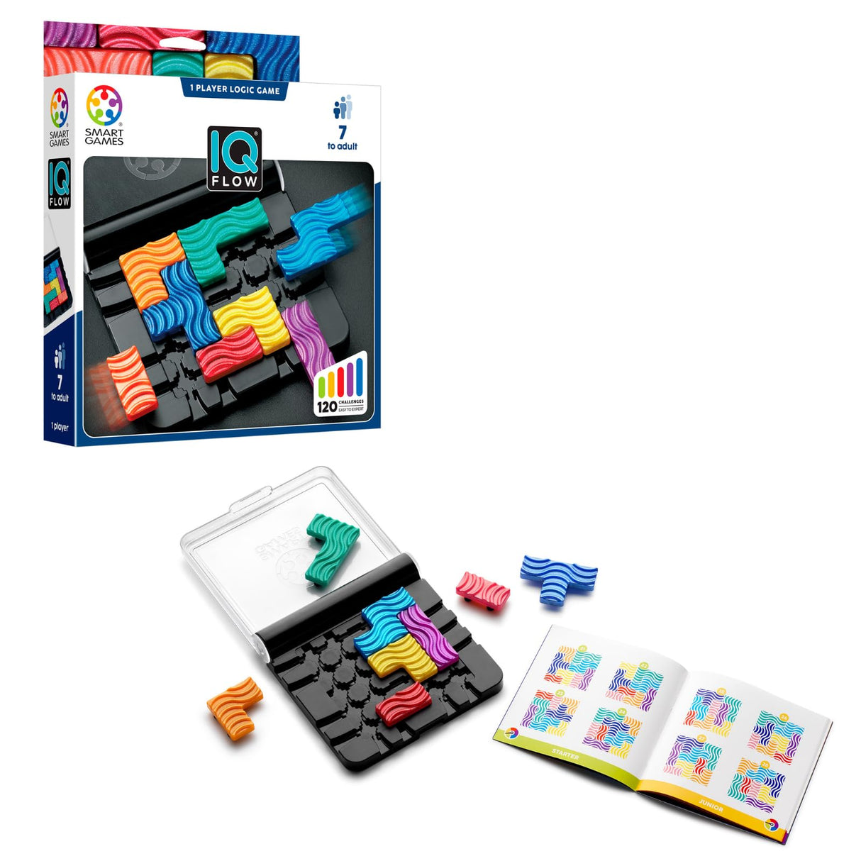 IQ Flow – Travel Logic Sliding Puzzle Game - 120 Challenges for Ages 7 - Adult