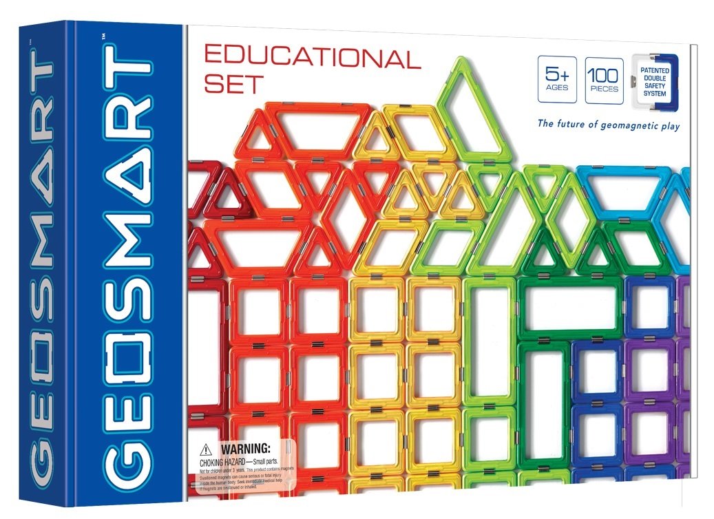 GeoSmart Educational Set - GeoMagnetic Construction Featuring 100 Pieces for Ages 5+