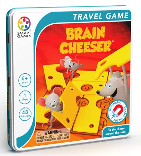 Brain Cheeser Tin Box Magnetic Travel Game with 48 Challenges for Ages 6+