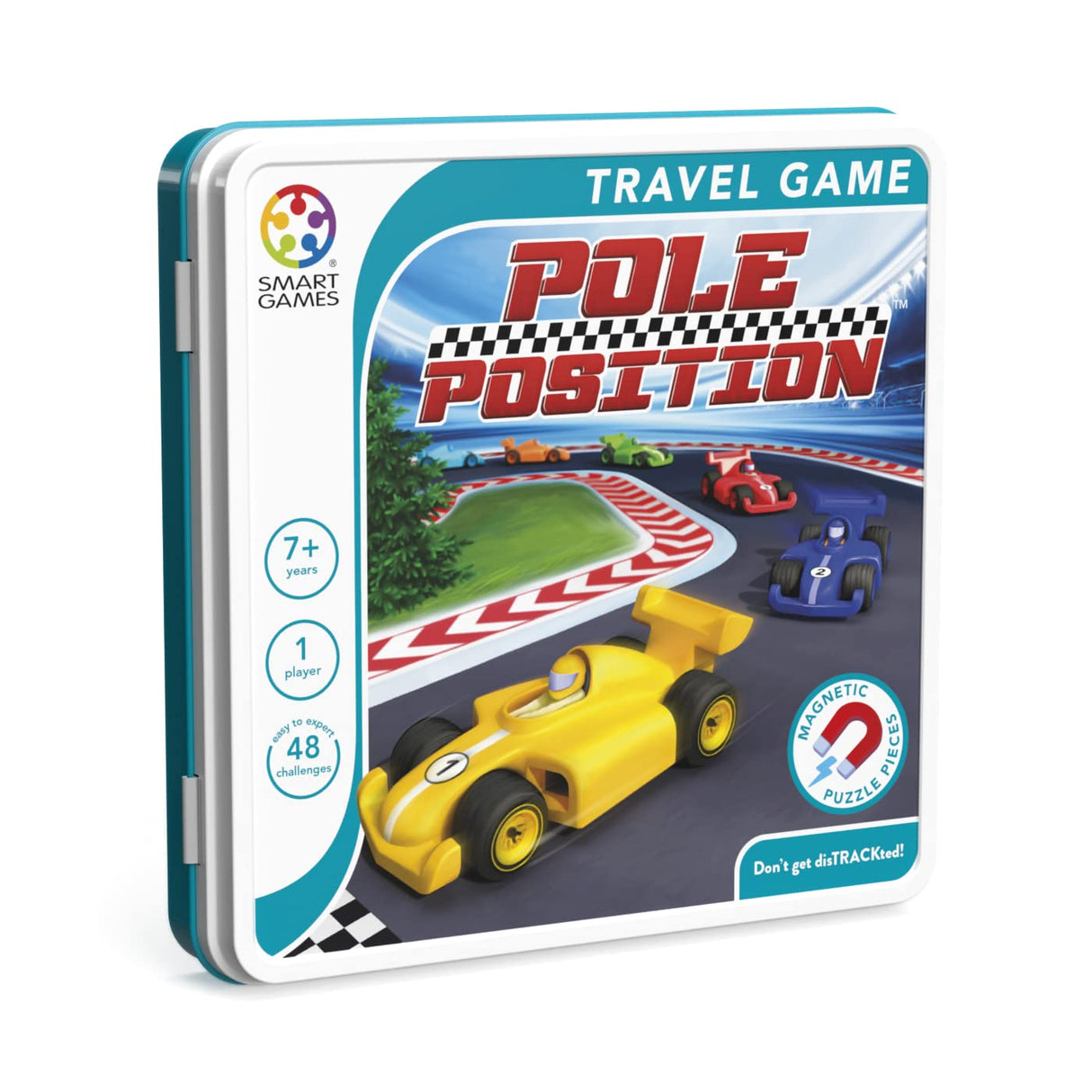 Pole Position Metal Box Travel Game with 48 Challenges for Ages 7+